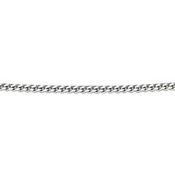 9ct White Gold Diamond Cut Fine Curb Chain With Extender 41cm-46cm GN143