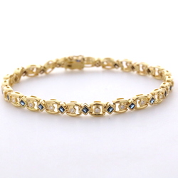 18ct Yellow Gold Sapphire and Diamond Bracelet - MS1575