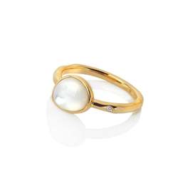 Hot Diamonds x Jac Jossa Calm Mother Of Pearl Ring, Size L - DR231/L