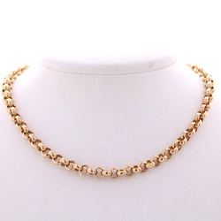 9ct Yellow Gold Rose Belcher Necklace, 20" - MS1601