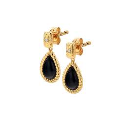 Hot Diamonds x Jac Jossa Black Onyx Oval Earrings - DE738