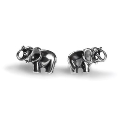 Henryka Miniature Elephant Silver Stud Earrings