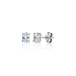 Single Stone Claw Set Oval Stud Earrings (1.50ct) - E3943