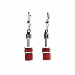 Coeur De Lion Geo Cube Red Earrings - 4014200312