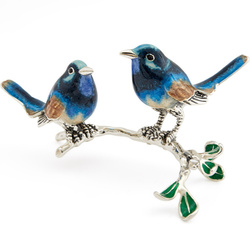 Bluebird Couple on Branch - ST644