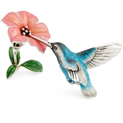 Humming Bird with Flower, Blue - ST450-BLUE