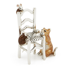 Cat and Mice on Chair - ST351