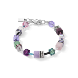 Coeur De Lion Bracelet Geo Cube Swarovski Crystals & Gemstones Lilac-Green - 4905300840